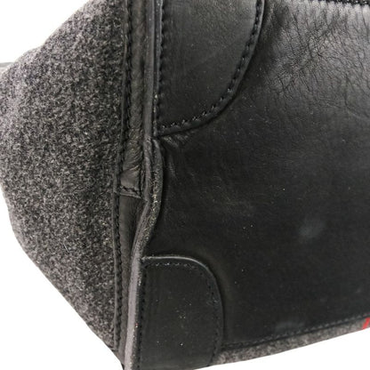 Celine Leather Wool Luggage Mini Shopper Tote Bag Grey Ladies Used