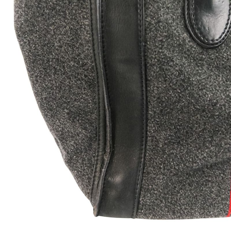 Celine Leather Wool Luggage Mini Shopper Tote Bag Grey Ladies Used