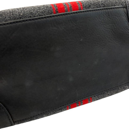 Celine Leather Wool Luggage Mini Shopper Tote Bag Grey Ladies Used