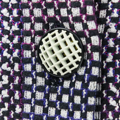 09p Chanel Tweed Jacket Skirt Setup P35404 Size 38 Purple Ladies Used