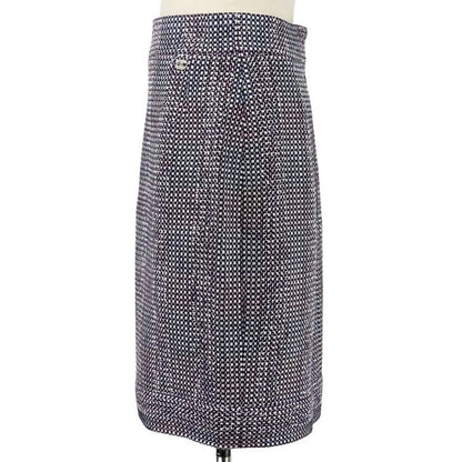 09p Chanel Tweed Jacket Skirt Setup P35404 Size 38 Purple Ladies Used