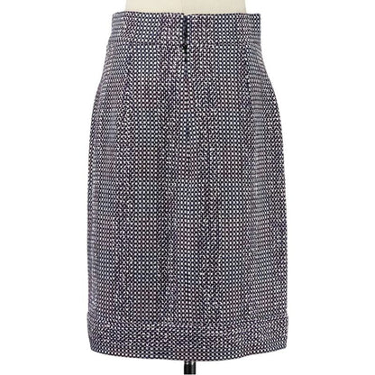 09p Chanel Tweed Jacket Skirt Setup P35404 Size 38 Purple Ladies Used