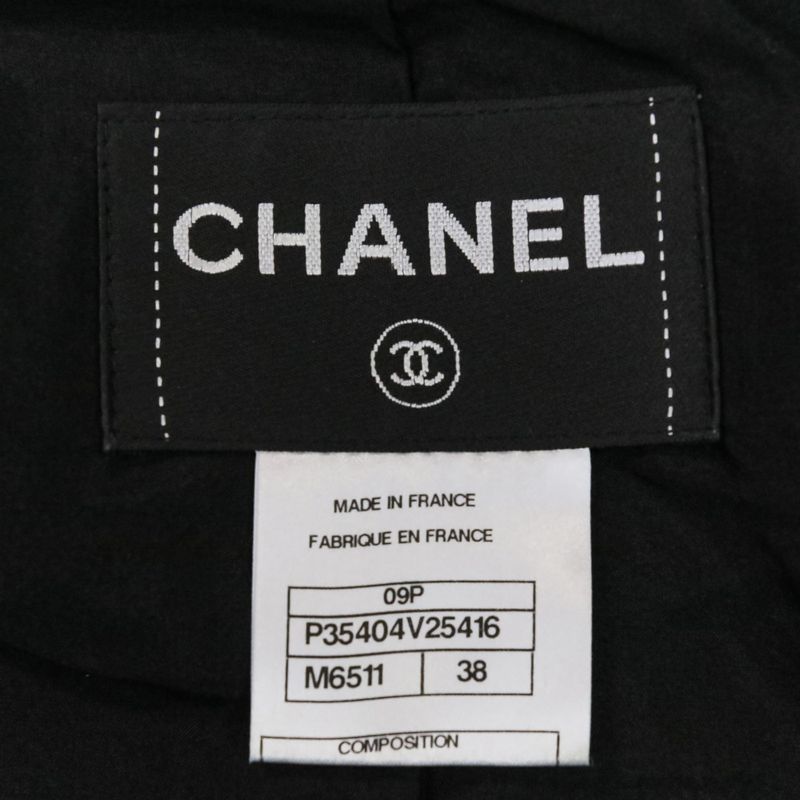 09p Chanel Tweed Jacket Skirt Setup P35404 Size 38 Purple Ladies Used