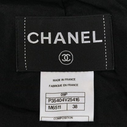 09p Chanel Tweed Jacket Skirt Setup P35404 Size 38 Purple Ladies Used