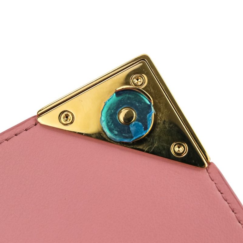 Prada Saffiano Leather Chain Shoulder Bag Pochette 1bp050 Pink Ladies Used