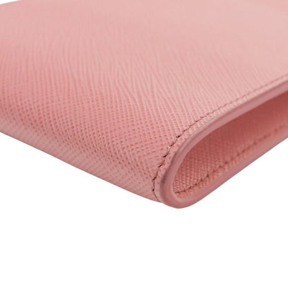 Prada Saffiano Leather Chain Shoulder Bag Pochette 1bp050 Pink Ladies Used