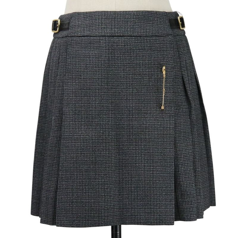 Celine Pin Detail Pleated Wool Wrap Skirt 2j786746w Size 36 Grey Ladies Used