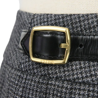 Celine Pin Detail Pleated Wool Wrap Skirt 2j786746w Size 36 Grey Ladies Used