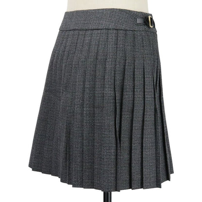 Celine Pin Detail Pleated Wool Wrap Skirt 2j786746w Size 36 Grey Ladies Used