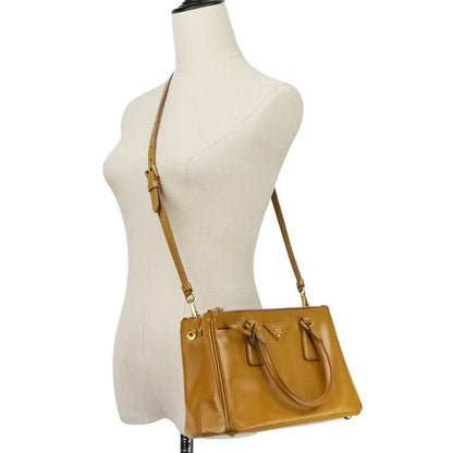 Good Prada Galleria Saffiano Patent Leather Triangle Logo Plate 2way Shoulder