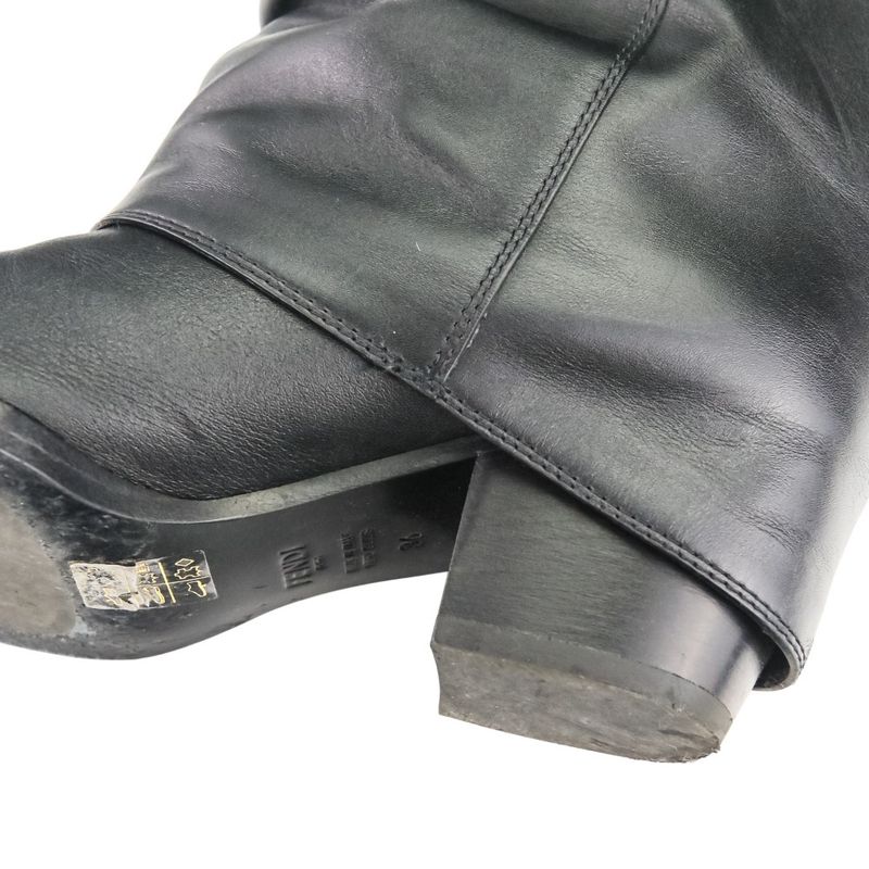 Fendi Current Model Minerva Leather Long Boots 36 About 23.0cm (9.06in) 8w8566