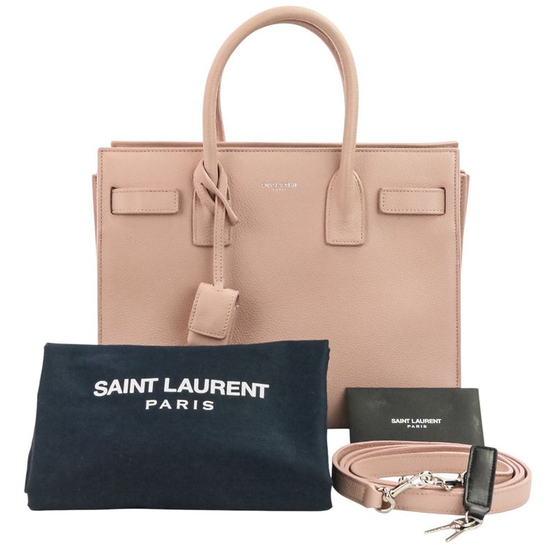 Good Saint Laurent Classic Baby Sac de Jour 2way Handbag Pink Ladies Used