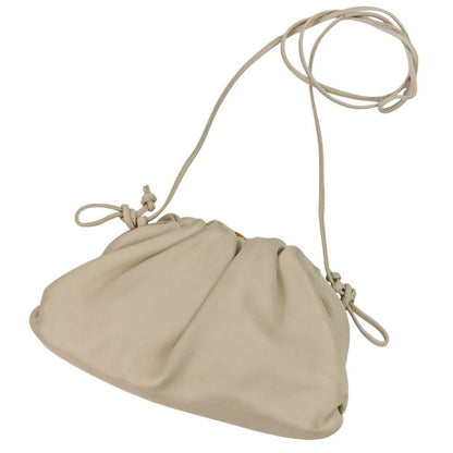 Good Bottega Veneta Mini the Pouch Leather Shoulder Bag 585852 Ivory Ladies Used