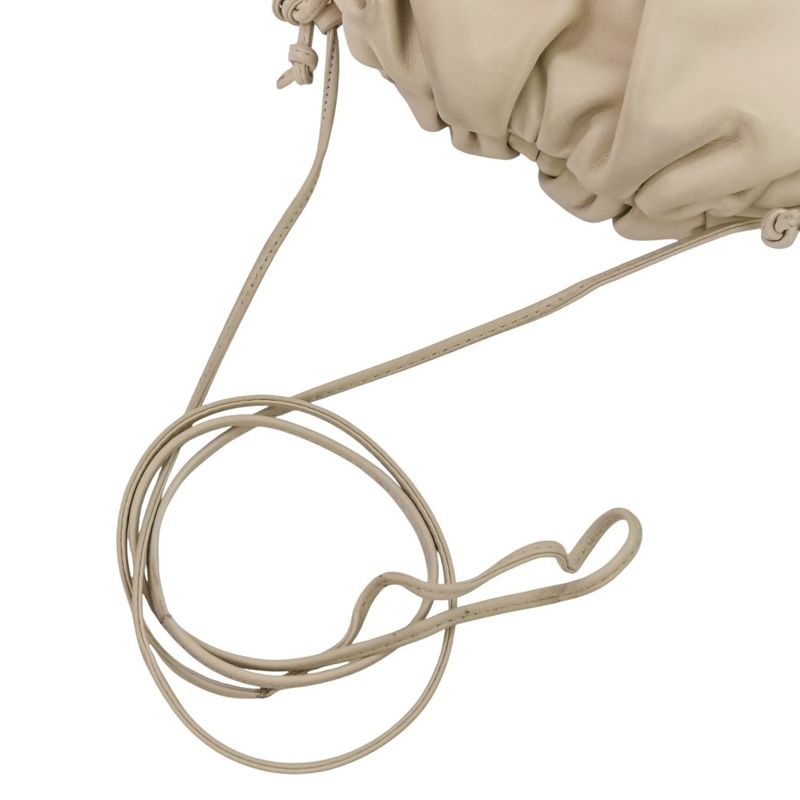 Good Bottega Veneta Mini the Pouch Leather Shoulder Bag 585852 Ivory Ladies Used