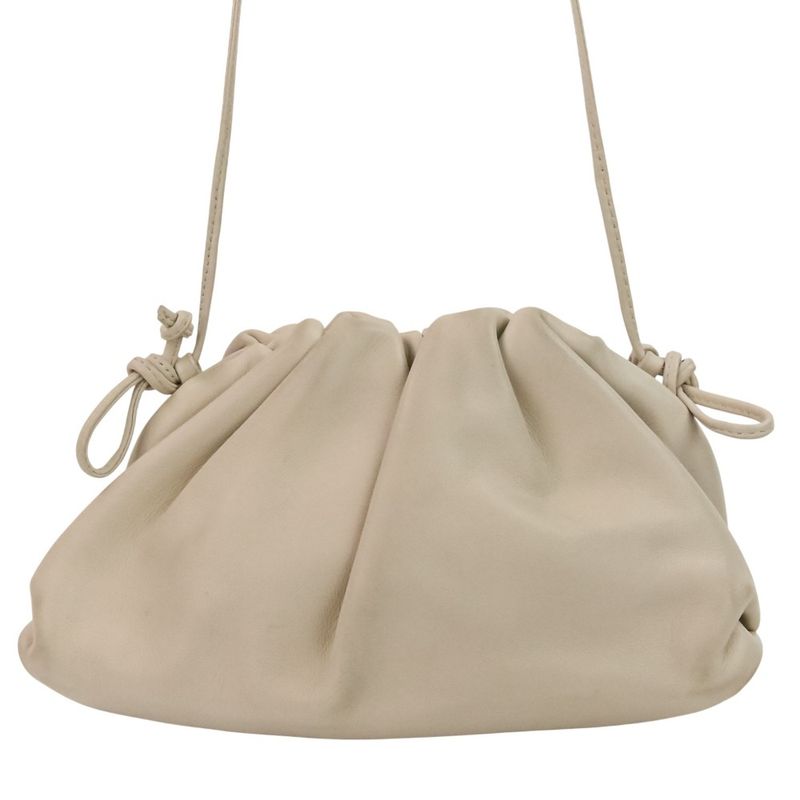 Good Bottega Veneta Mini the Pouch Leather Shoulder Bag 585852 Ivory Ladies Used
