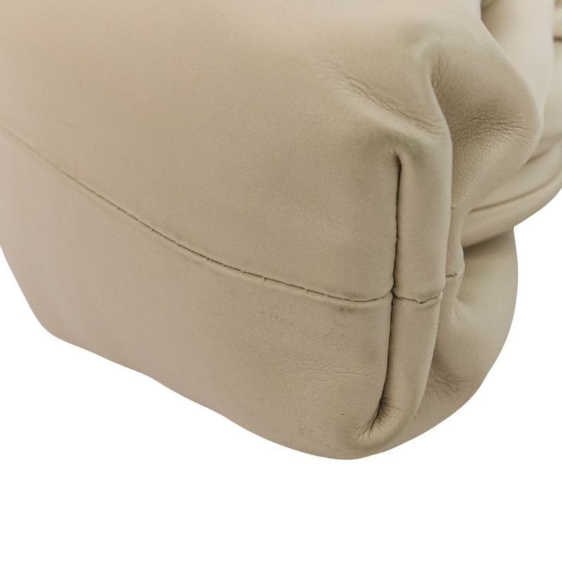 Good Bottega Veneta Mini the Pouch Leather Shoulder Bag 585852 Ivory Ladies Used
