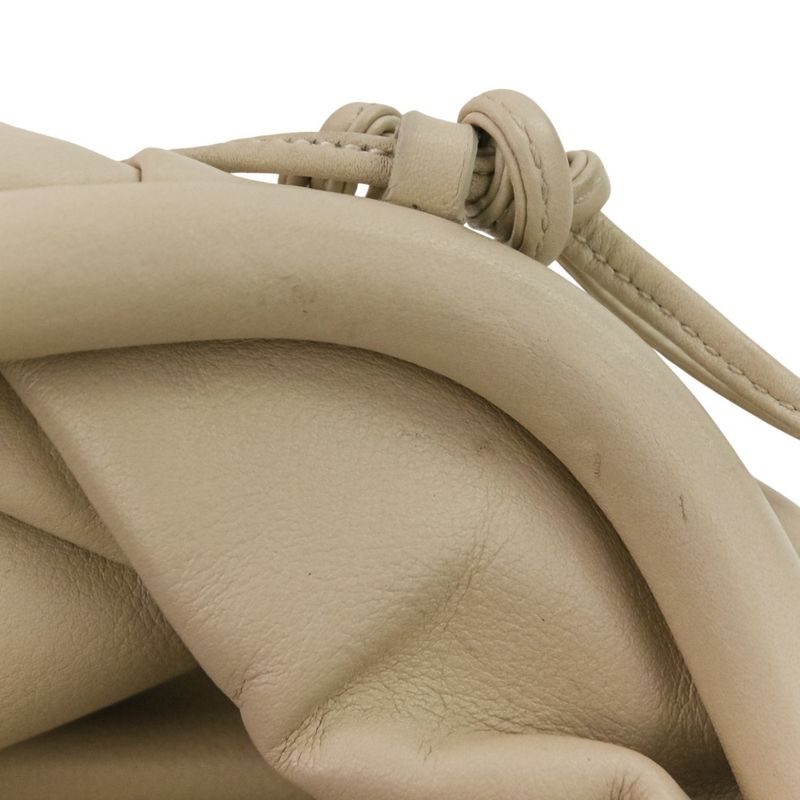 Good Bottega Veneta Mini the Pouch Leather Shoulder Bag 585852 Ivory Ladies Used