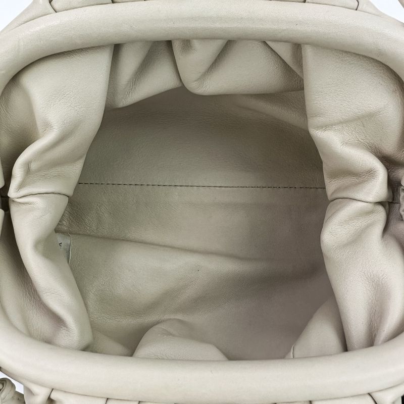 Good Bottega Veneta Mini the Pouch Leather Shoulder Bag 585852 Ivory Ladies Used