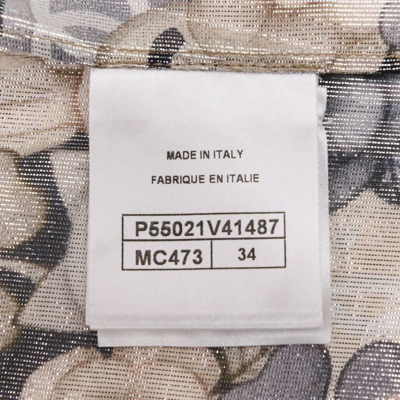 Chanel Choupette Coco Mark Print Sleeveless Silk Blouse with Ribbon Tie P55021