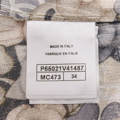 Chanel Choupette Coco Mark Print Sleeveless Silk Blouse with Ribbon Tie P55021