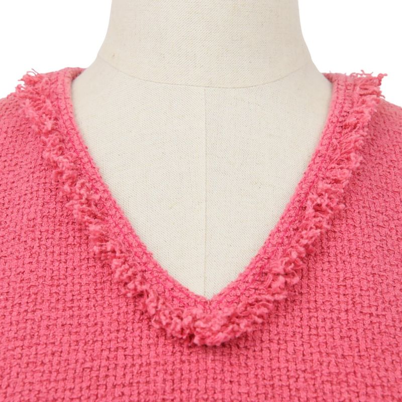 Chanel Coco Mark Plate Mini Tweed Dress P5606 Size 36 Pink Ladies Used