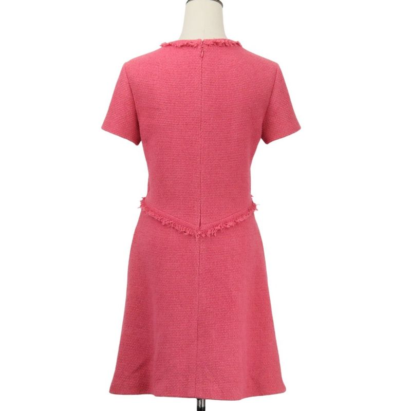 Chanel Coco Mark Plate Mini Tweed Dress P5606 Size 36 Pink Ladies Used