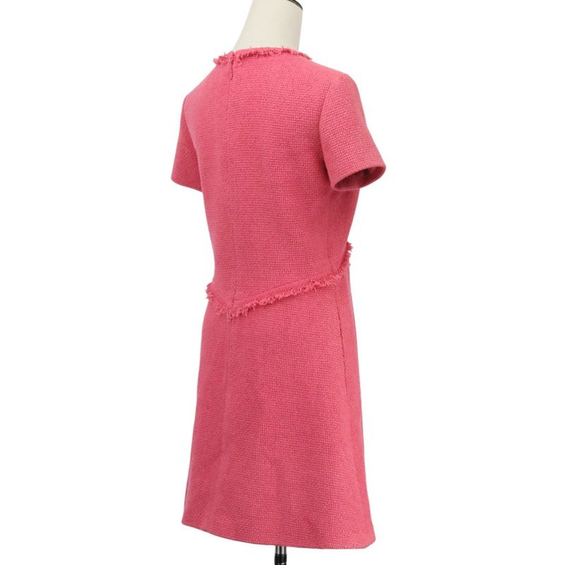 Chanel Coco Mark Plate Mini Tweed Dress P5606 Size 36 Pink Ladies Used