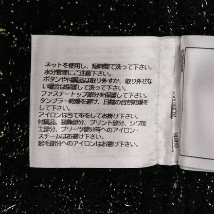 Chanel Lion Button Lame Knit Dress P57107 Size 34 Black Gold Color Women's Used