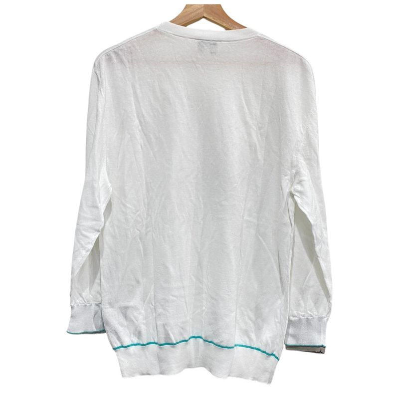 23ss Hermes Stitch Design Long Sleeve Cotton Summer Knit Cut and Sewn Sweater M