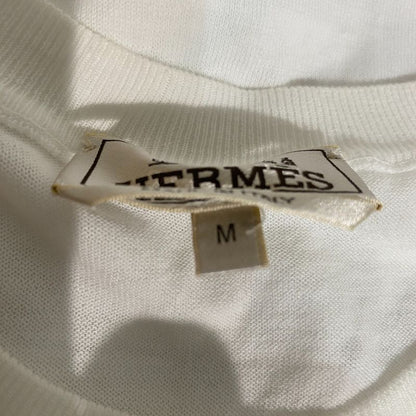 23ss Hermes Stitch Design Long Sleeve Cotton Summer Knit Cut and Sewn Sweater M