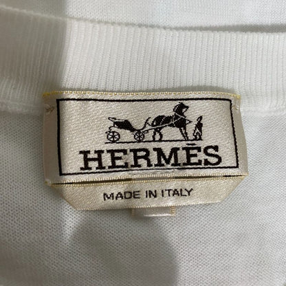 23ss Hermes Stitch Design Long Sleeve Cotton Summer Knit Cut and Sewn Sweater M