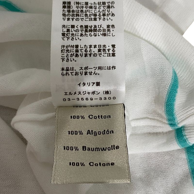 23ss Hermes Stitch Design Long Sleeve Cotton Summer Knit Cut and Sewn Sweater M
