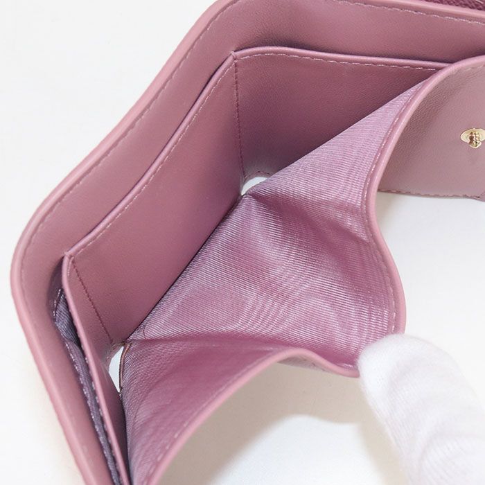 DIOR Compact Wallet Dior Caro Trifold Wallet Leather Women's