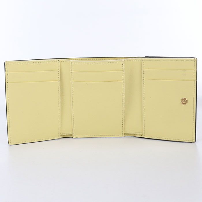 Fendi FF Diamond 8m0480 ALV4 Tri-fold Wallet Leather Women