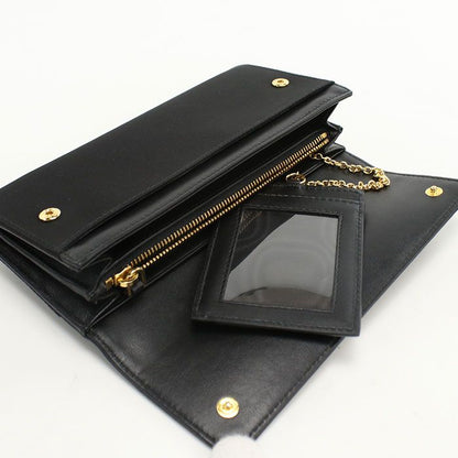 Prada Saffiano Triangle 1m1037 Long Wallet Bifold Calf Nylon Ladies