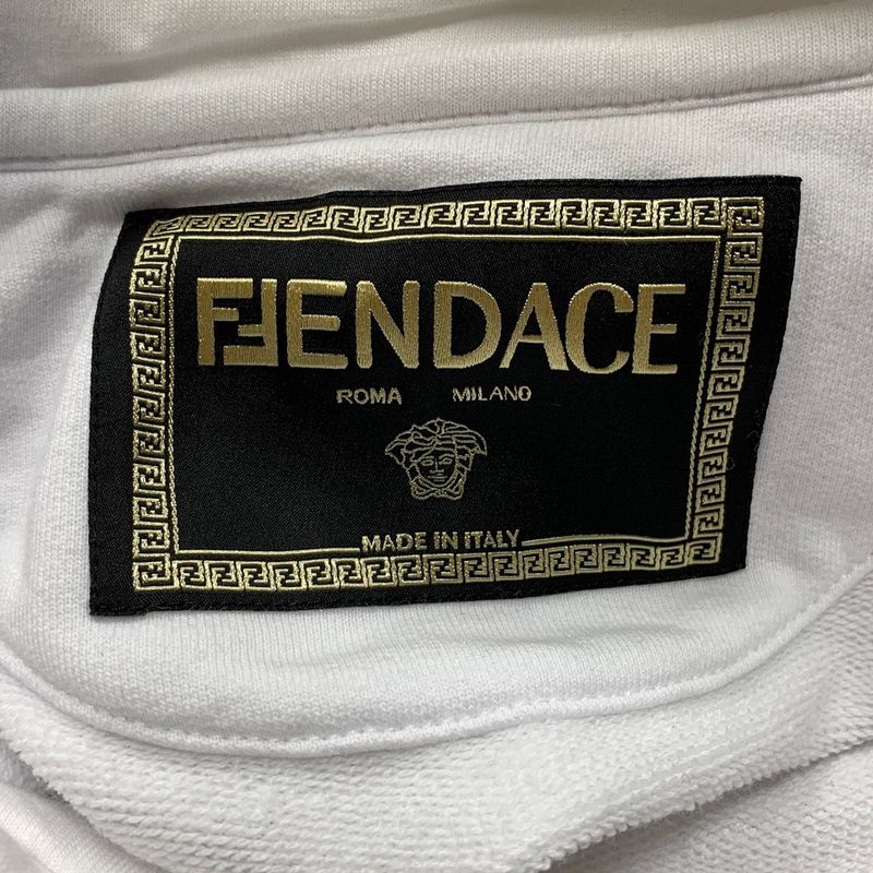 3481 Fendi X Versace Fendi Fendace Fy1143akdu Hoodie XL Size Preowned White