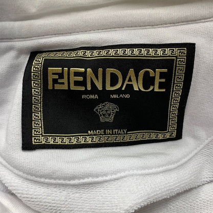 3481 Fendi X Versace Fendi Fendace Fy1143akdu Hoodie XL Size Preowned White
