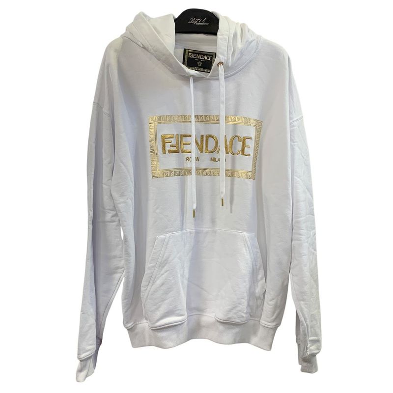 3481 Fendi X Versace Fendi Fendace Fy1143akdu Hoodie XL Size Preowned White
