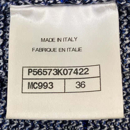 Chanel Coco Mark Button Lame Cashmere Silk Blend Sleeveless Knit Sweater P56573