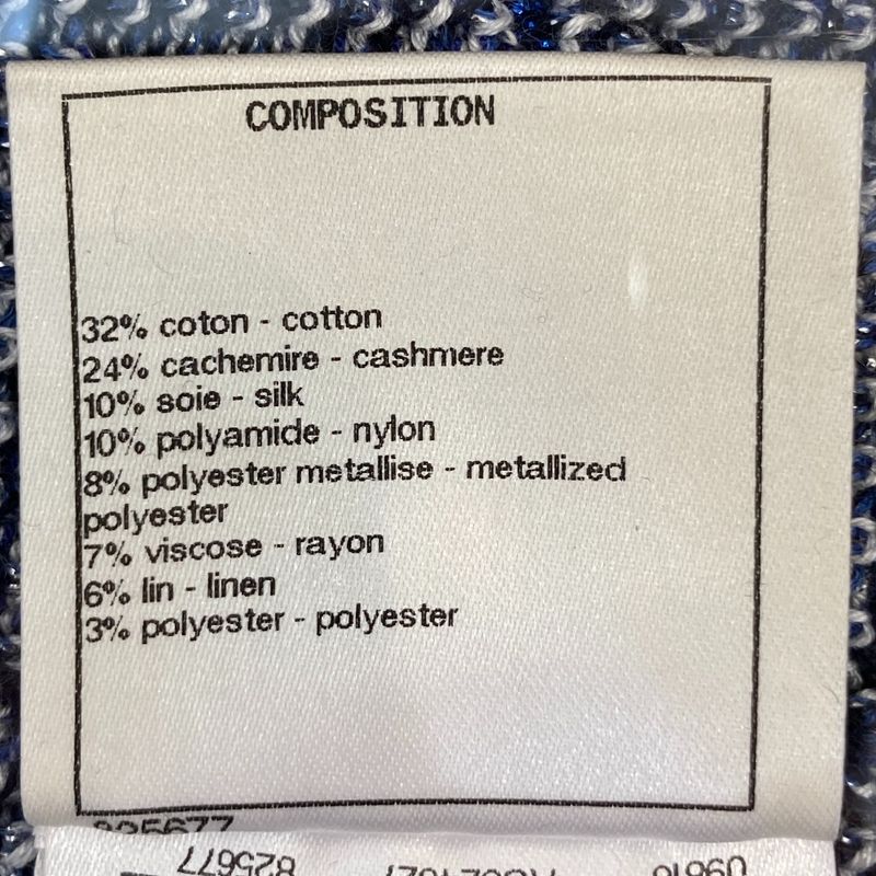 Chanel Coco Mark Button Lame Cashmere Silk Blend Sleeveless Knit Sweater P56573