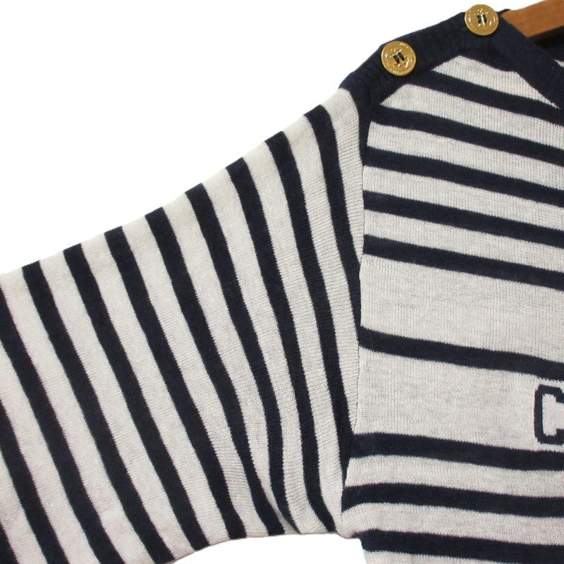 24SS Christian DIOR Cashmere Silk Logo Striped Knit Cut And Sewn 414s83am729 34