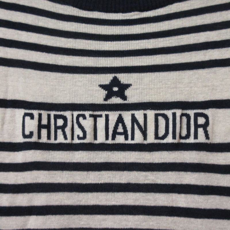 24SS Christian DIOR Cashmere Silk Logo Striped Knit Cut And Sewn 414s83am729 34