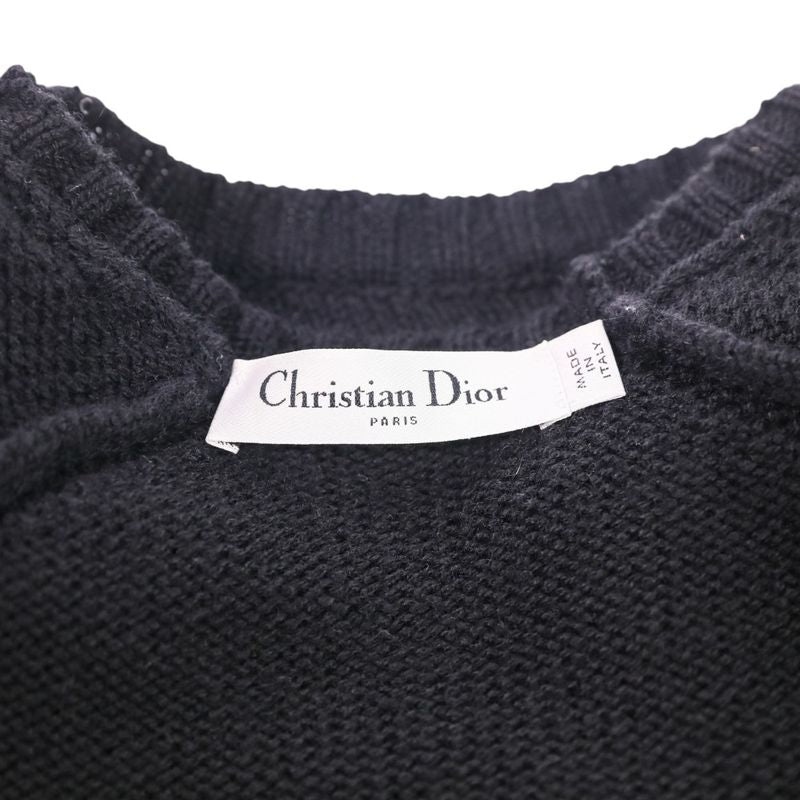 23aw Christian Dior 100% Cashmere Ruffle Cropped Knit Sweater 324s13am003 Size