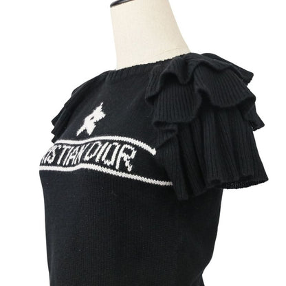 23aw Christian Dior 100% Cashmere Ruffle Cropped Knit Sweater 324s13am003 Size