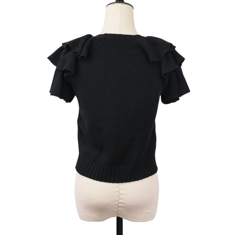 23aw Christian Dior 100% Cashmere Ruffle Cropped Knit Sweater 324s13am003 Size
