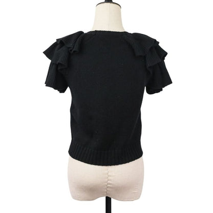23aw Christian Dior 100% Cashmere Ruffle Cropped Knit Sweater 324s13am003 Size