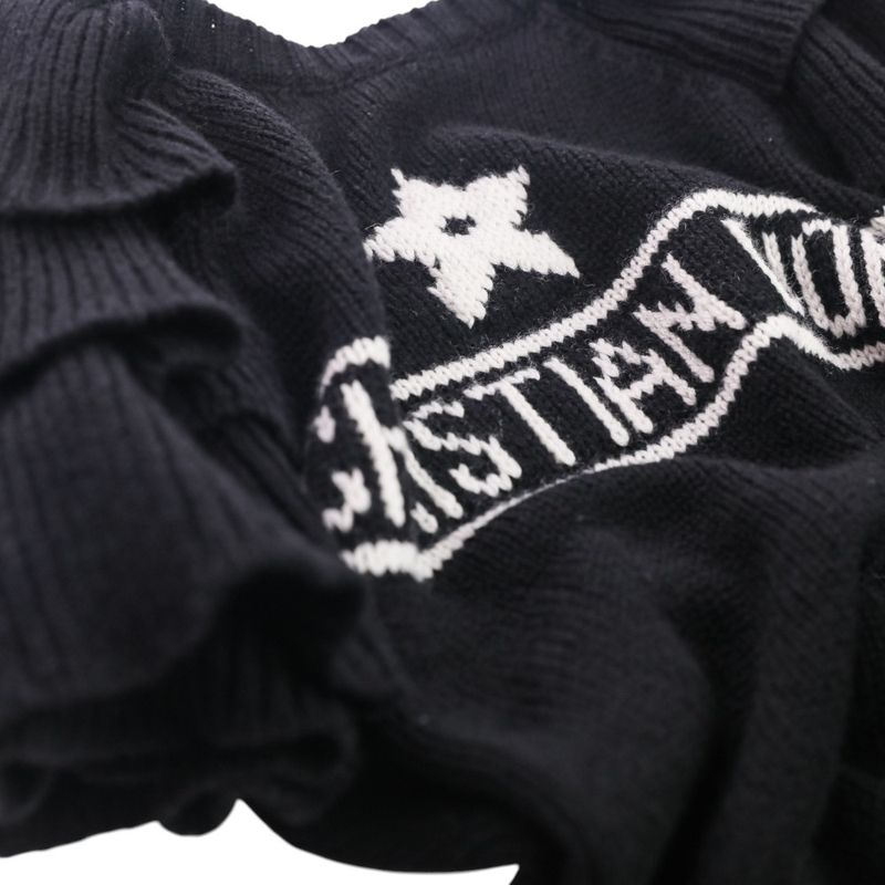 23aw Christian Dior 100% Cashmere Ruffle Cropped Knit Sweater 324s13am003 Size