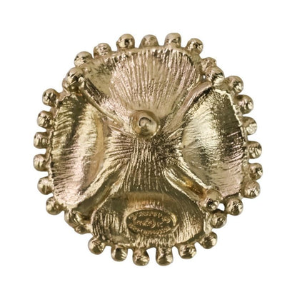 Chanel F23k Faux Pearl Camellia Coco Mark Earrings Chien Pan Gold Color Ladies