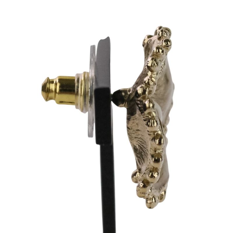 Chanel F23k Faux Pearl Camellia Coco Mark Earrings Chien Pan Gold Color Ladies