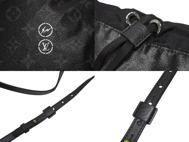 Louis Vuitton Monogram Eclipse Fragment Nano Shoulder Bag Black — view 4